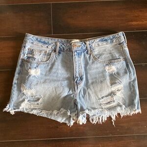 Forever 21 Distressed Denim Shorts Boho Festival Beach Summer Vacation